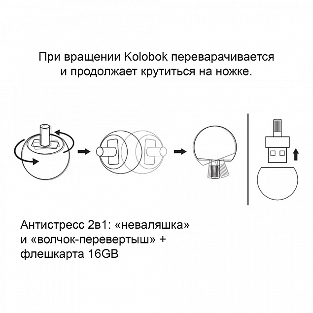 Флеш-карта "Kolobok" 16 Гб с логотипом в Балашихе заказать по выгодной цене в кибермаркете AvroraStore