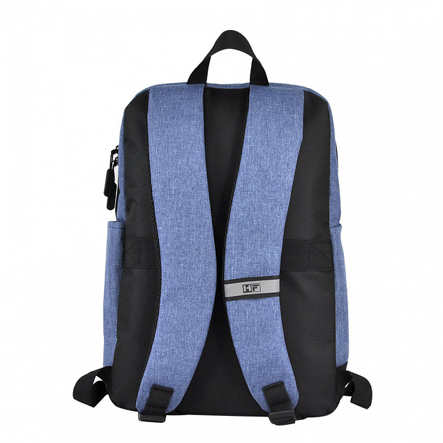Рюкзак Boom, синий/чёрный, 43 x 30 x 13 см, 100% полиэстер  с логотипом в Балашихе заказать по выгодной цене в кибермаркете AvroraStore