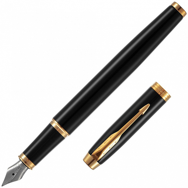 Ручка перьевая Parker IM Black GT с логотипом в Балашихе заказать по выгодной цене в кибермаркете AvroraStore
