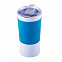 Термокружка вакуумная 'Funny" белая, голубой силикон с логотипом в Балашихе заказать по выгодной цене в кибермаркете AvroraStore