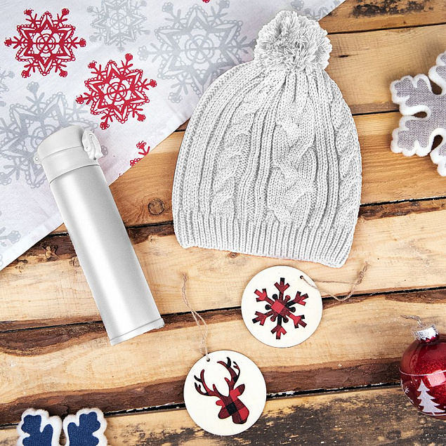 Подарочный набор WINTER TALE: шапка, термос, новогодние украшения, белый с логотипом в Балашихе заказать по выгодной цене в кибермаркете AvroraStore