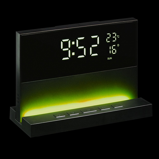 Зарядная станция с часами и подсветкой multiEnergy, черная с логотипом в Балашихе заказать по выгодной цене в кибермаркете AvroraStore