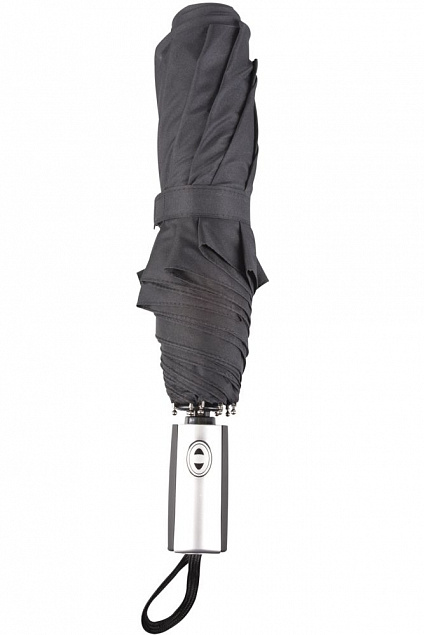 Зонт складной Fiber, черный с логотипом в Балашихе заказать по выгодной цене в кибермаркете AvroraStore