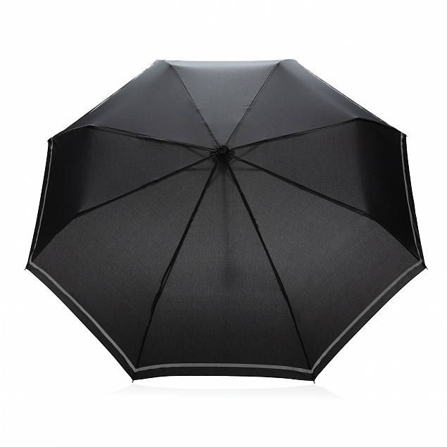 Компактный зонт Impact из RPET AWARE™ со светоотражающей полосой, 20.5" с логотипом в Балашихе заказать по выгодной цене в кибермаркете AvroraStore