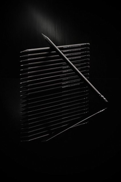 Карандаш простой с ластиком, черный с логотипом в Балашихе заказать по выгодной цене в кибермаркете AvroraStore