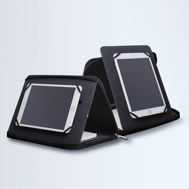 Папка с зарядным устройством 5000 mAh и блокнотом, черная с логотипом в Балашихе заказать по выгодной цене в кибермаркете AvroraStore