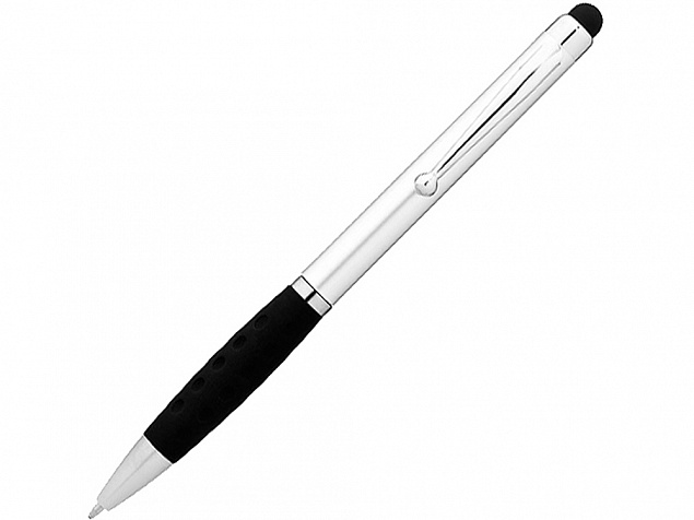 Ручка-стилус шариковая Ziggy синие чернила, серебристый/черный с логотипом в Балашихе заказать по выгодной цене в кибермаркете AvroraStore