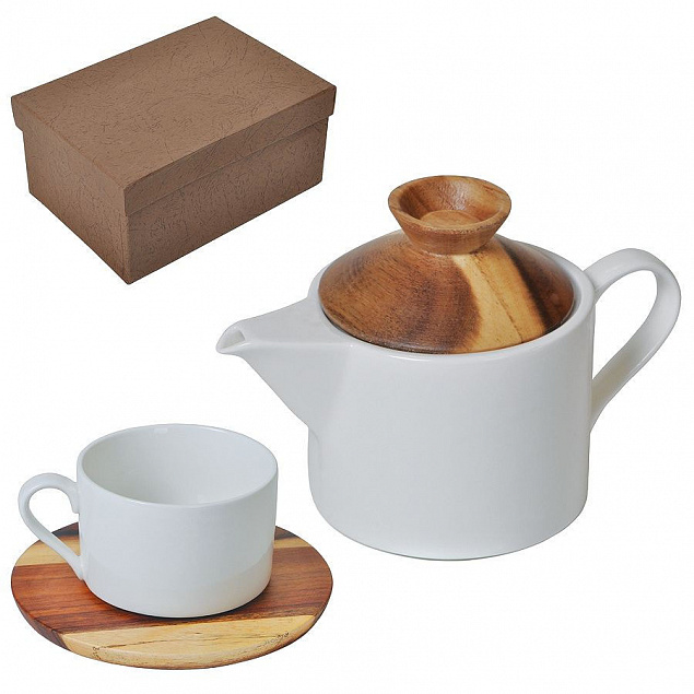Набор "Andrew":чайная пара и чайник в подарочной упаковке с логотипом в Балашихе заказать по выгодной цене в кибермаркете AvroraStore