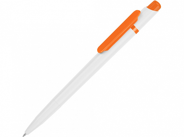Ручка шариковая Этюд, белый/оранжевый с логотипом в Балашихе заказать по выгодной цене в кибермаркете AvroraStore