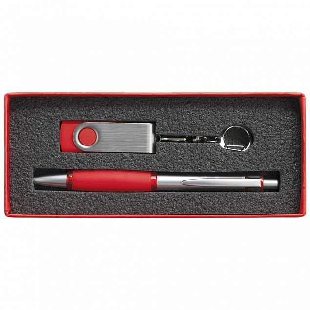 Набор Notes: ручка и флешка 8 Гб, красный с логотипом в Балашихе заказать по выгодной цене в кибермаркете AvroraStore