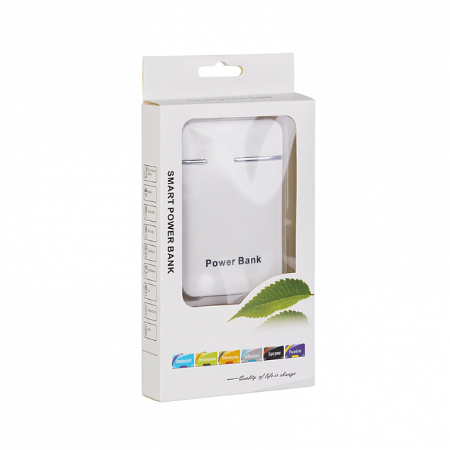 Зарядное устройство "Кругосветка", 5000 mAh, белый с логотипом в Балашихе заказать по выгодной цене в кибермаркете AvroraStore