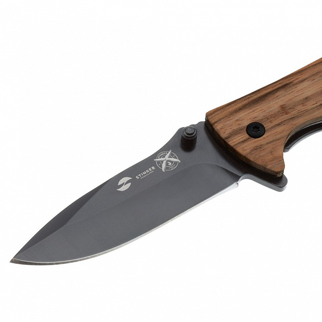 Складной нож Stinger 632ZW, эбеновое дерево с логотипом в Балашихе заказать по выгодной цене в кибермаркете AvroraStore
