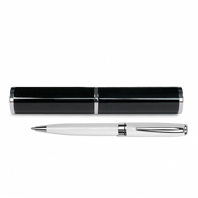 Набор ручка Tesoro c футляром, белый, черный с логотипом в Балашихе заказать по выгодной цене в кибермаркете AvroraStore