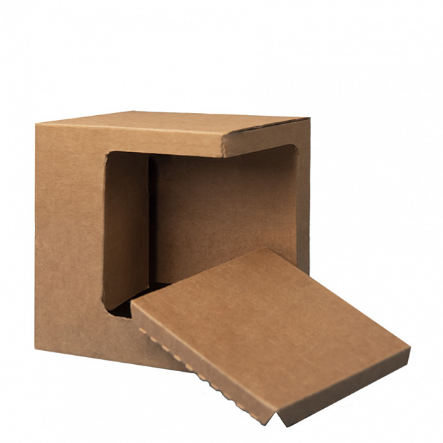 Коробка для кружек 25903, 27701, 27601, размер 11,8х9,0х10,8 см, микрогофрокартон, коричневый с логотипом в Балашихе заказать по выгодной цене в кибермаркете AvroraStore