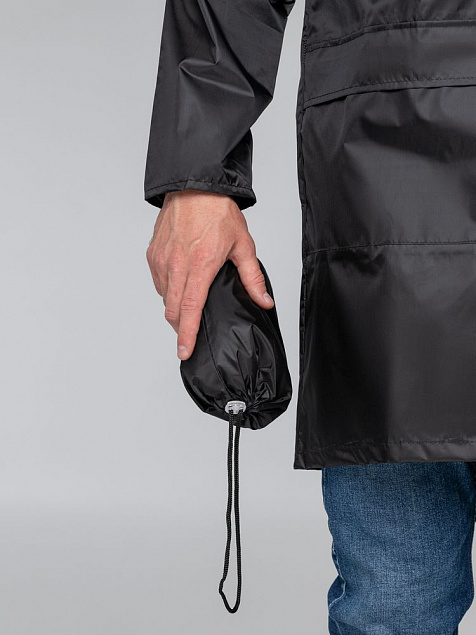 Дождевик с карманами «Плащ, плащ», черный с логотипом в Балашихе заказать по выгодной цене в кибермаркете AvroraStore