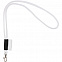 Шнурок для бейджа Tube Long, белый с логотипом в Балашихе заказать по выгодной цене в кибермаркете AvroraStore