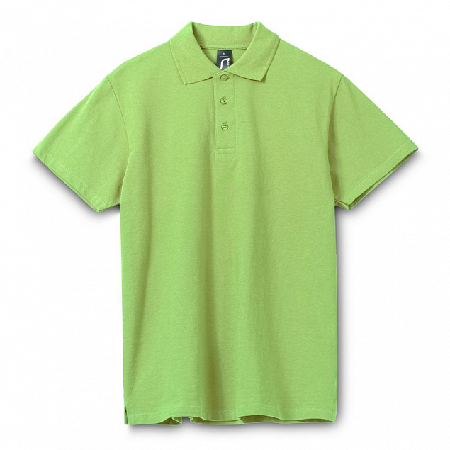 Рубашка поло мужская SPRING 210, зеленое яблоко с логотипом в Балашихе заказать по выгодной цене в кибермаркете AvroraStore