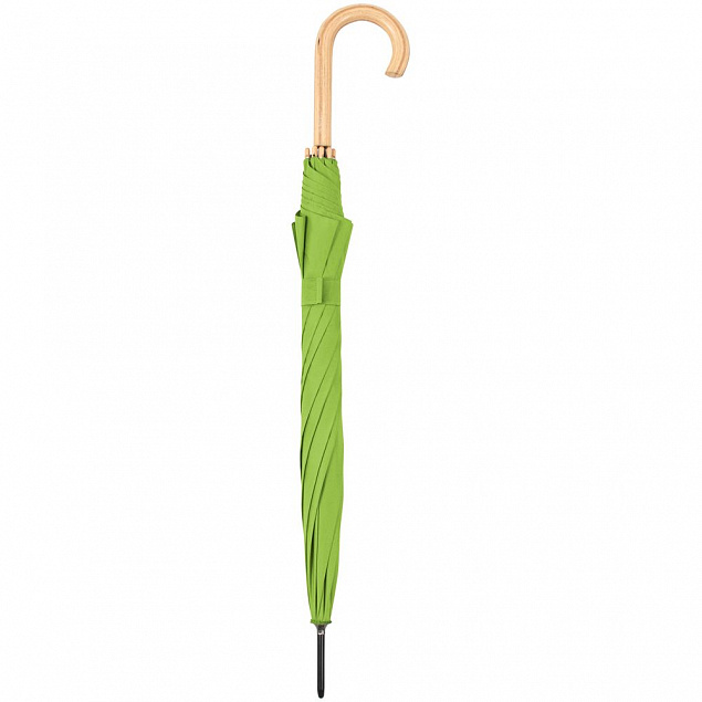 Зонт-трость OkoBrella, зеленое яблоко с логотипом в Балашихе заказать по выгодной цене в кибермаркете AvroraStore