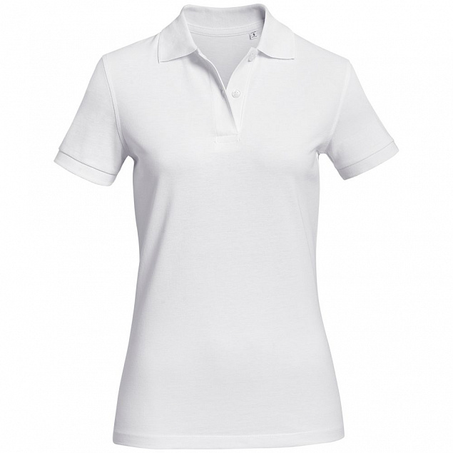 Рубашка поло женская Inspire белая с логотипом в Балашихе заказать по выгодной цене в кибермаркете AvroraStore