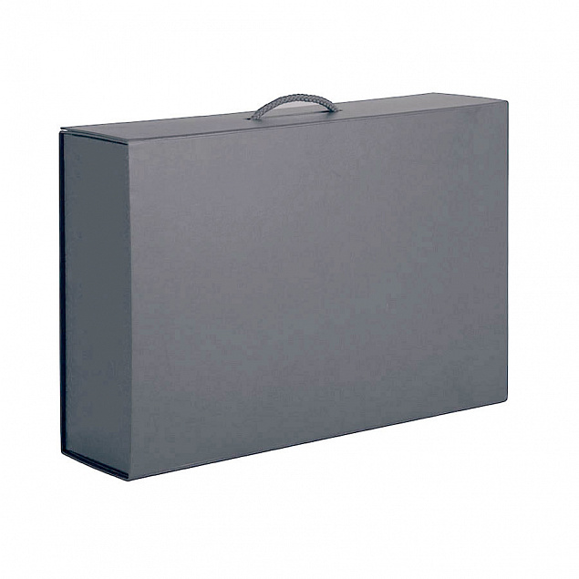 Коробка складная подарочная, 37x25x10cm, кашированный картон, серый с логотипом в Балашихе заказать по выгодной цене в кибермаркете AvroraStore