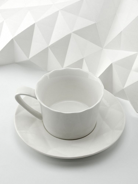 Чайная пара Diamante Bianco, белая с логотипом в Балашихе заказать по выгодной цене в кибермаркете AvroraStore