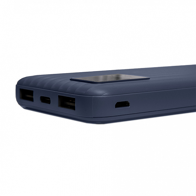 Универсальный аккумулятор OMG Wave 10 (10000 мАч), синий, 14,9х6.7х1,6 см с логотипом в Балашихе заказать по выгодной цене в кибермаркете AvroraStore