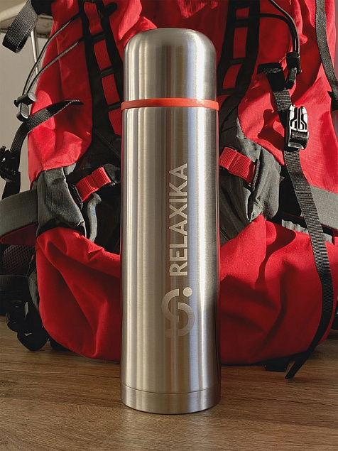 Термос Relaxika 1000, стальной с логотипом в Балашихе заказать по выгодной цене в кибермаркете AvroraStore