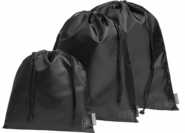 Дорожный набор сумок Stora, черный с логотипом в Балашихе заказать по выгодной цене в кибермаркете AvroraStore