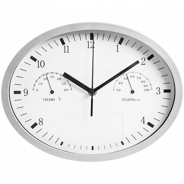 Часы настенные, INSERT3 с термометром и гигрометром, белые с логотипом в Балашихе заказать по выгодной цене в кибермаркете AvroraStore