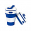 Стакан складной BUTTON;  300 мл, силикон, синий с логотипом в Балашихе заказать по выгодной цене в кибермаркете AvroraStore