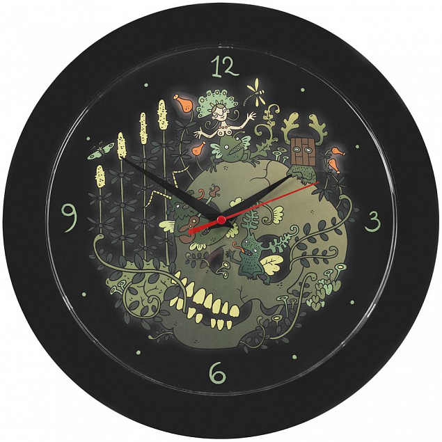Часы настенные «Серенада», черные с логотипом в Балашихе заказать по выгодной цене в кибермаркете AvroraStore