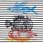 Футболка женская «Морские обитатели», белая с темно-синим с логотипом в Балашихе заказать по выгодной цене в кибермаркете AvroraStore