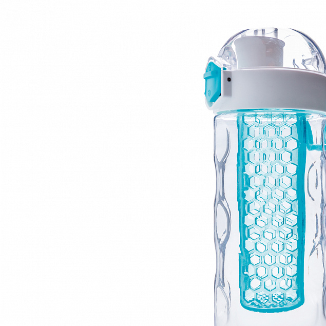 Герметичная бутылка для воды с контейнером для фруктов Honeycomb, бирюзовый с логотипом в Балашихе заказать по выгодной цене в кибермаркете AvroraStore