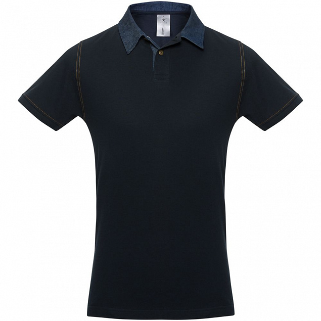 Рубашка поло мужская DNM Forward темно-синяя с логотипом в Балашихе заказать по выгодной цене в кибермаркете AvroraStore