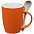 Кружка с ложкой Cheer Up ver.2, оранжевая с логотипом в Балашихе заказать по выгодной цене в кибермаркете AvroraStore