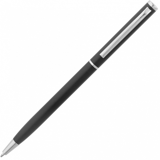 Ручка шариковая Hotel Chrome, ver.2, черная с логотипом в Балашихе заказать по выгодной цене в кибермаркете AvroraStore