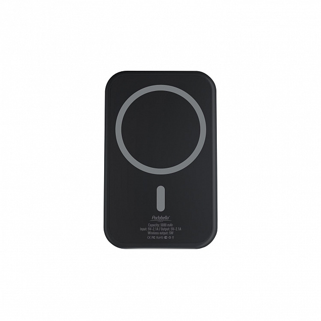 Внешний аккумулятор, Ultima Wireless Magnetic, 5000 mah, черный с логотипом в Балашихе заказать по выгодной цене в кибермаркете AvroraStore