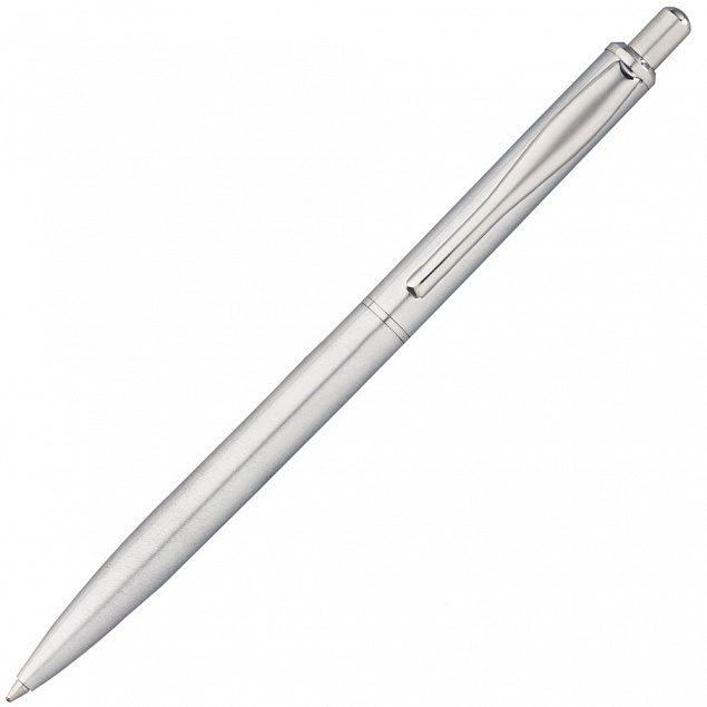 Ручка шариковая Easy, серебристая с логотипом в Балашихе заказать по выгодной цене в кибермаркете AvroraStore