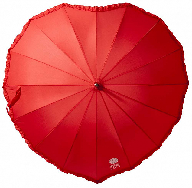 Зонт-трость «Сердце», красный с логотипом в Балашихе заказать по выгодной цене в кибермаркете AvroraStore