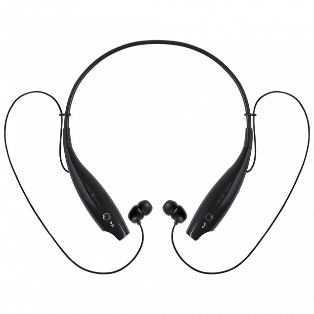 Bluetooth наушники stereoBand, черные с логотипом в Балашихе заказать по выгодной цене в кибермаркете AvroraStore