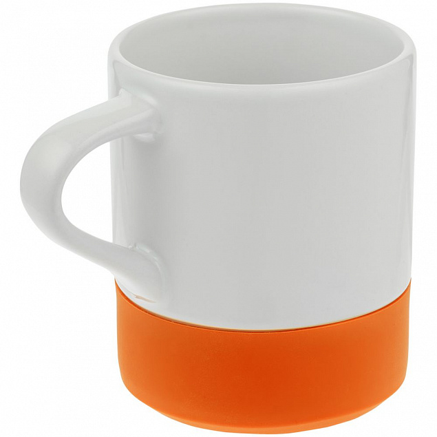 Кружка с силиконовой подставкой Protege, оранжевая с логотипом в Балашихе заказать по выгодной цене в кибермаркете AvroraStore