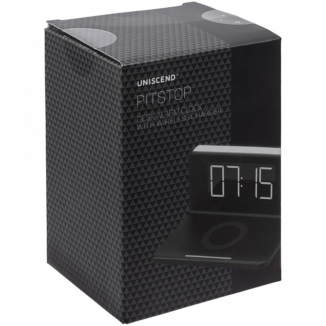 Часы настольные с беспроводным зарядным устройством Pitstop, белые с логотипом в Балашихе заказать по выгодной цене в кибермаркете AvroraStore
