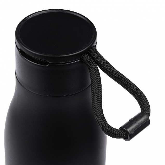 Термобутылка Steady, черная с логотипом в Балашихе заказать по выгодной цене в кибермаркете AvroraStore