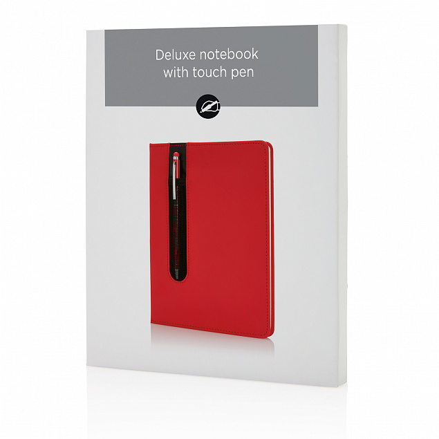 Блокнот для записей Deluxe формата A5 и ручка-стилус с логотипом в Балашихе заказать по выгодной цене в кибермаркете AvroraStore