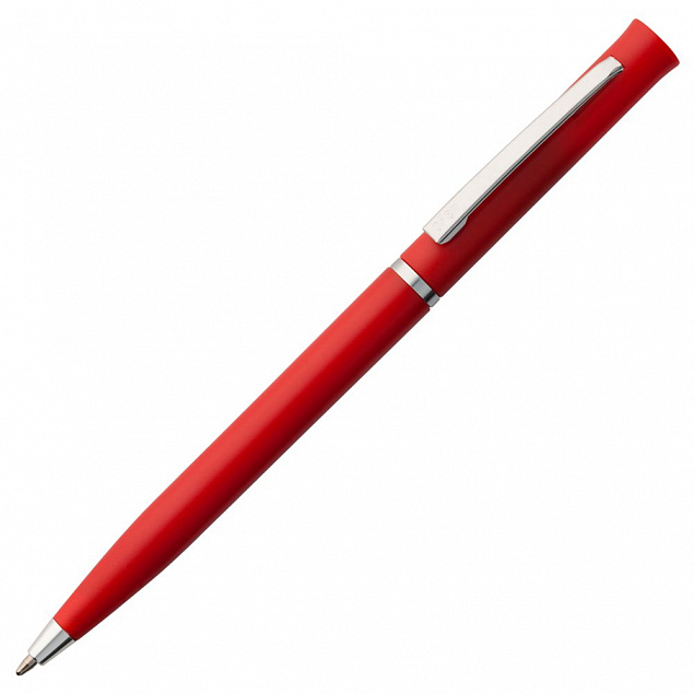 Ручка шариковая Euro Chrome, красная с логотипом в Балашихе заказать по выгодной цене в кибермаркете AvroraStore