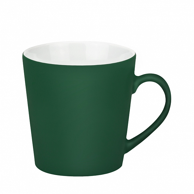 Керамическая кружка Sole, 350 ml, soft-touch, зеленая с логотипом в Балашихе заказать по выгодной цене в кибермаркете AvroraStore