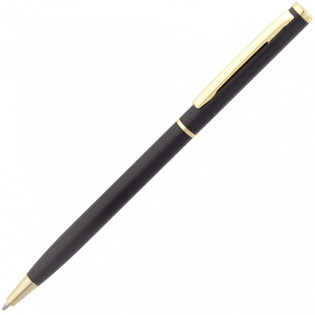 Ручка шариковая Hotel Gold, ver.2, черная с логотипом в Балашихе заказать по выгодной цене в кибермаркете AvroraStore