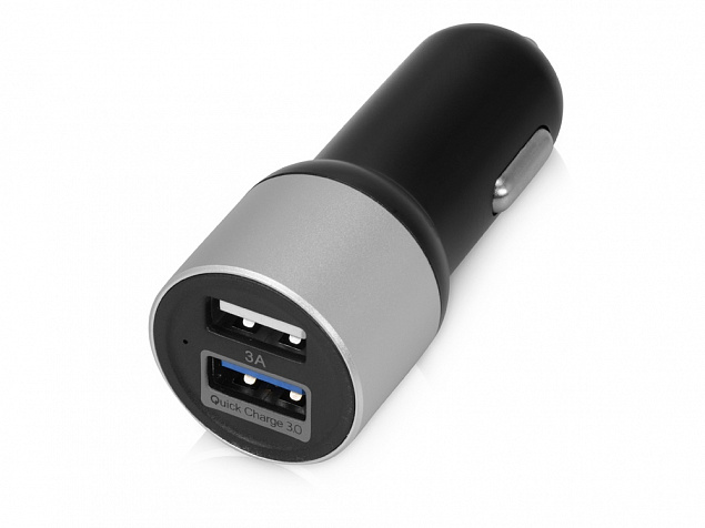 Адаптер автомобильный USB с функцией быстрой зарядки QC 3.0 TraffIQ с логотипом в Балашихе заказать по выгодной цене в кибермаркете AvroraStore