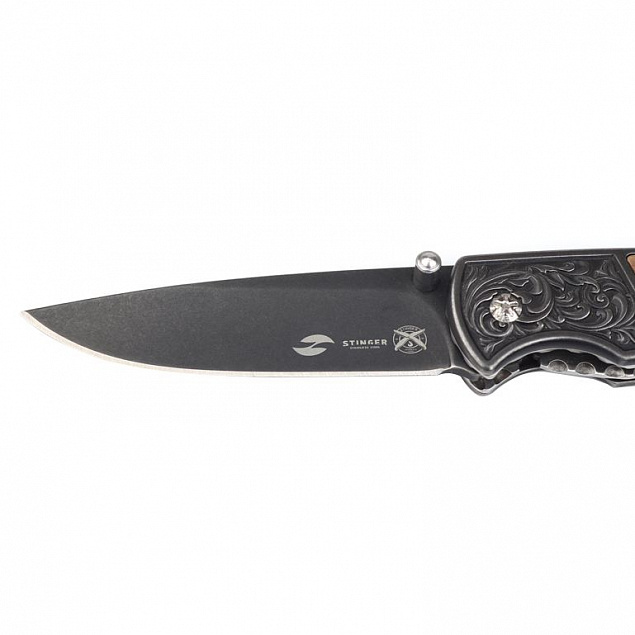 Складной нож Stinger S055B, коричневый с логотипом в Балашихе заказать по выгодной цене в кибермаркете AvroraStore