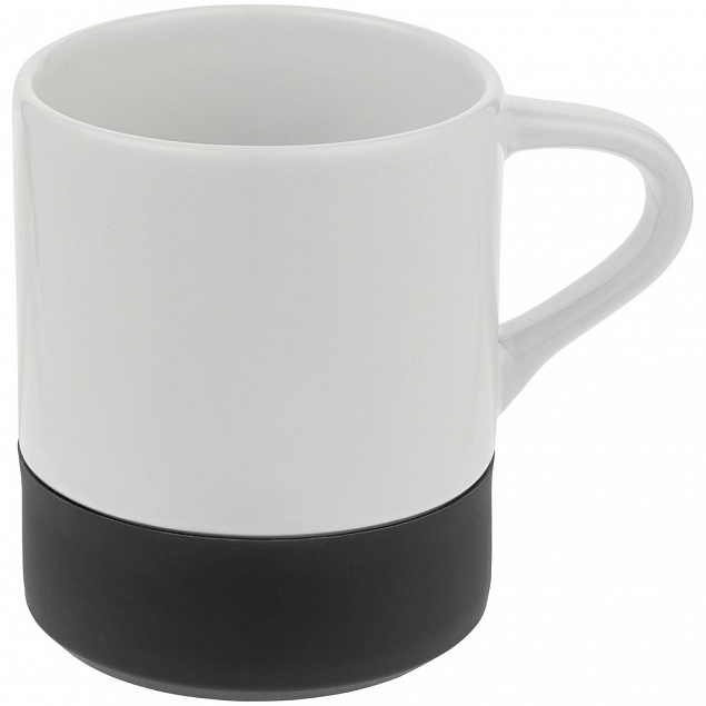 Кружка с силиконовой подставкой «Подтекст. Доброе утро», черная с логотипом в Балашихе заказать по выгодной цене в кибермаркете AvroraStore